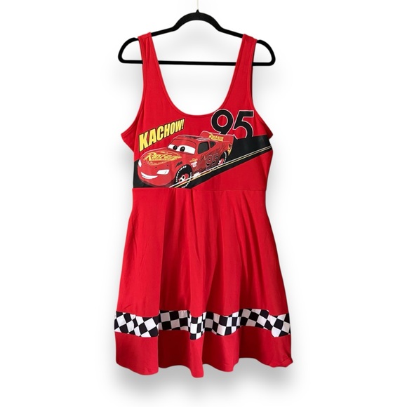 Hot Topic Disney Pixar Cars Lightning McQueen Athletic Dress NWT Size XL - Picture 3 of 7